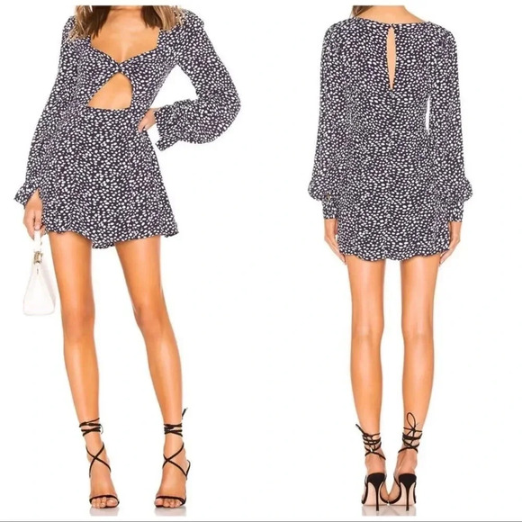 Privacy Please x revolve Geneva Mini Dress in Navy Not Dot - Picture 1 of 11